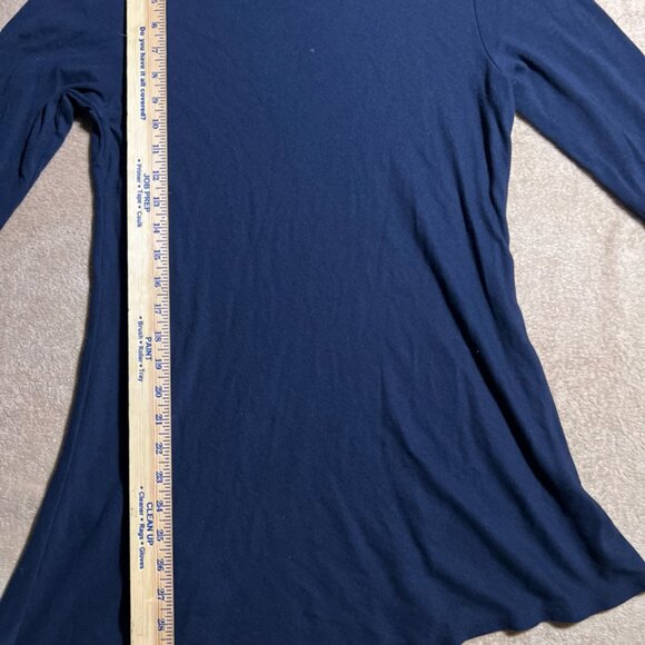 Joan Vass Sz LG Blue High Low Side Asymmetrical Long Sleeve Tunic (D) - Picture 5 of 7